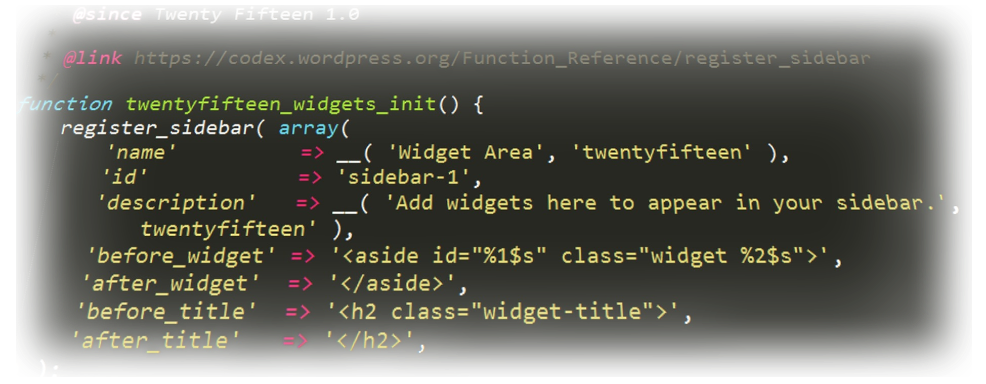 Ukázka PHP kódu WordPressu